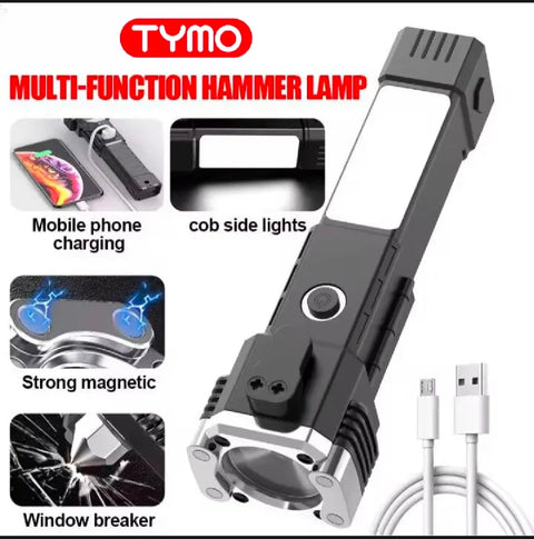 Multi-Functional 8 in 1 Emergency LED torch Light USB Rechargeable